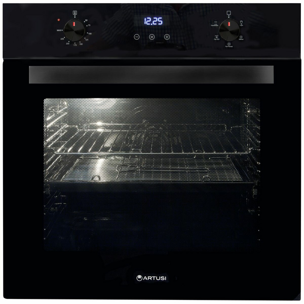 Artusi 60cm Black Glass Electric Built-In Oven AO676B