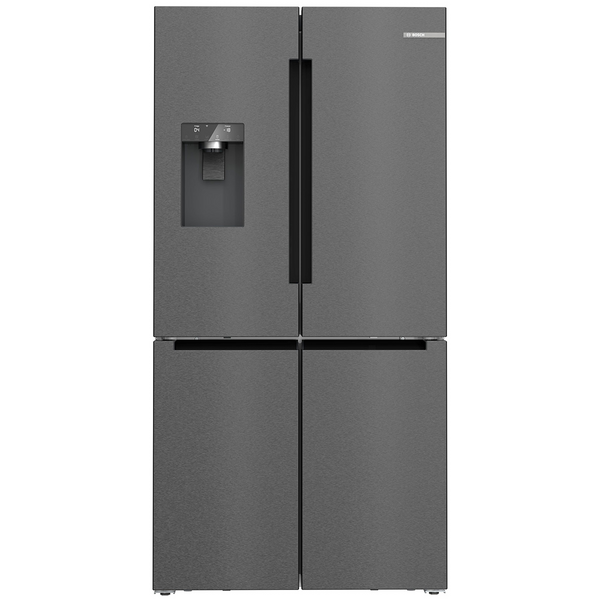 Bosch Series 6 574L French Door Fridge with Plumbed Ice and Water Brushed Black Steel KFD96AXEAA
