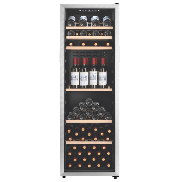 LeCavist 168 Bottle Single Zone Wine Cabinet Stainless Steel LEK168PVX