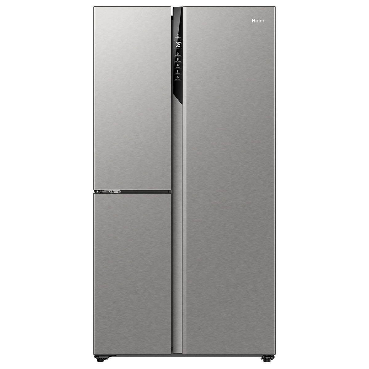 Haier 574L S+ Three Door Side by Side Fridge Satina Silver