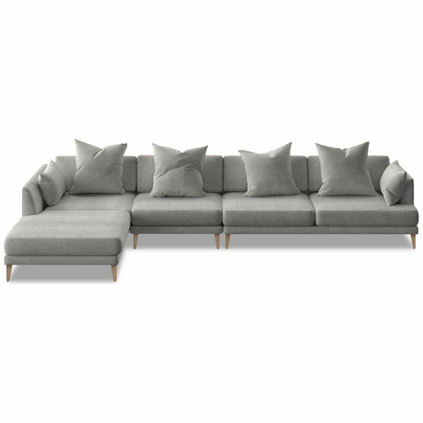 Kalona KYOTO Left Facing Extended Chaise Sofa Cloud WS-205-LCS-VILA-11