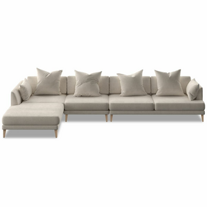 Kalona KYOTO Left Facing Extended Chaise Sofa Pearl WS-205-LCS-VILA-54