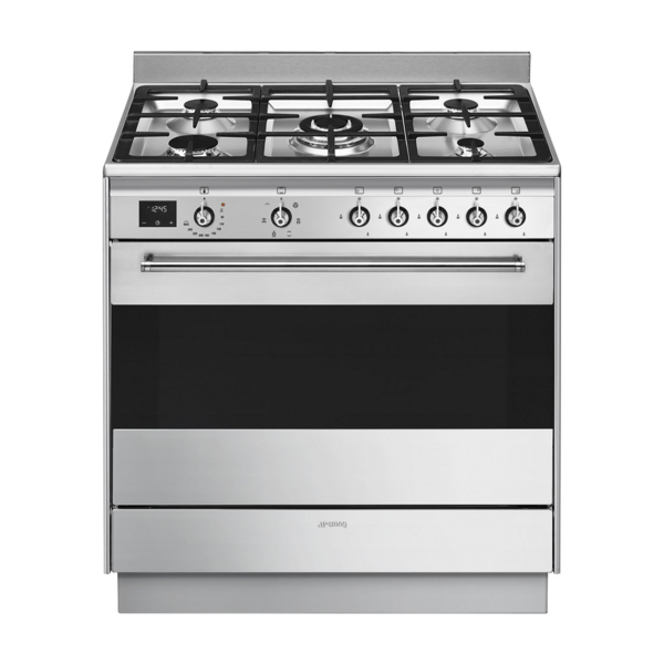 Smeg 90cm Dual Fuel Freestanding Oven Stainless Steel FS9606XS-1