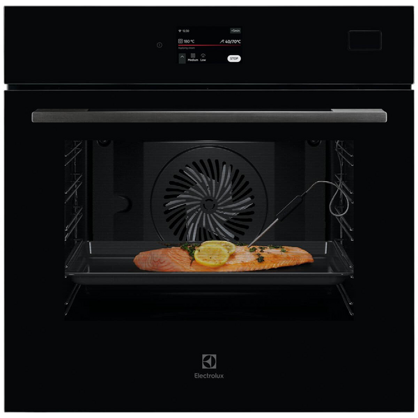 Electrolux 60cm Series 800 Full Steam Oven Black Glass EVES6810BF
