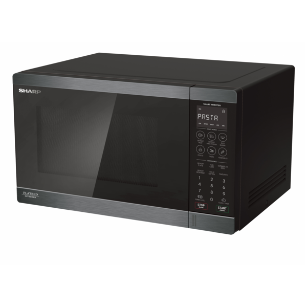 Sharp Flatbed Microwave 1200W - Black Stainless Steel SM327FHB