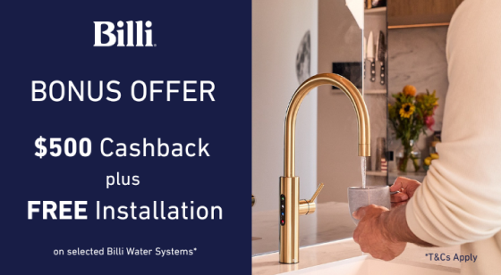 Billi Bonus $500 Cashback plus Free Installation  