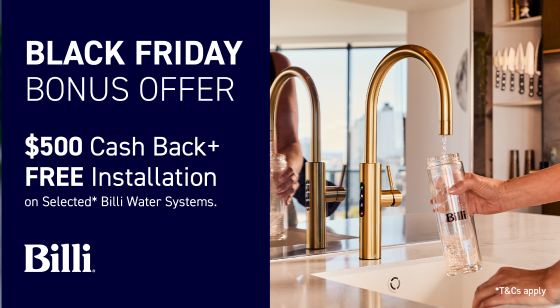 Billi Black Friday Bonus - $500 Cashback Plus Free Installation 