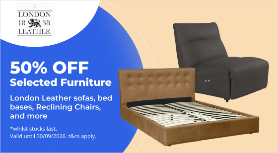 Save up to 50% off selected London Leather furniture! 